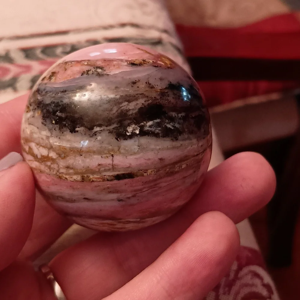 Peruvian Pink Opal Sphere - Picture 3 of 7